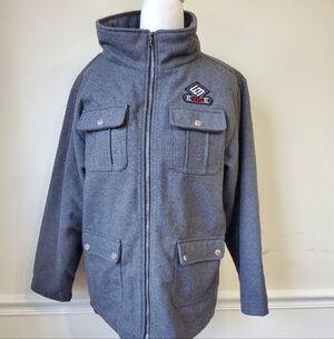 Enyce Mens Gray Pea Coat with Pockets Made In China